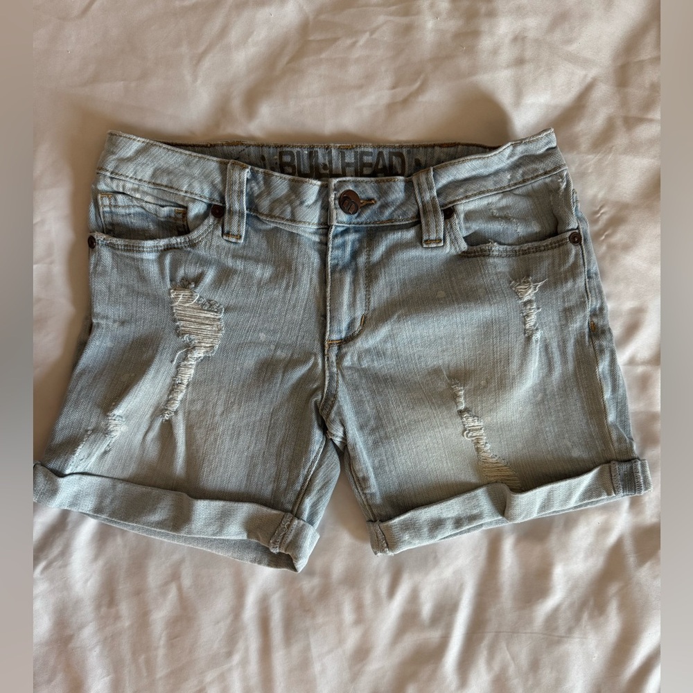 Bullhead Boyfriend Jean Shorts Juniors 1 | Light Wash, Distressed, Classic